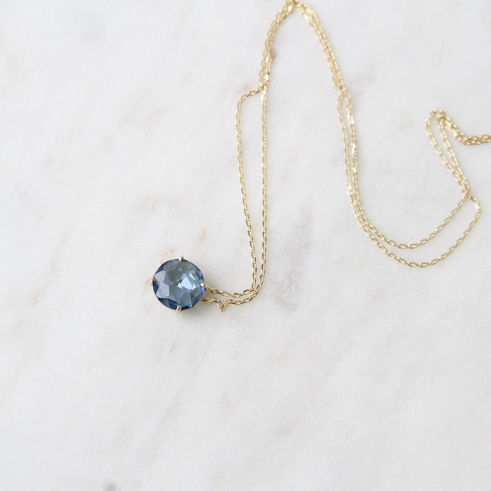 
                  
                    NKL-14K 14k Yellow Gold 8mm Round English Blue Topaz Necklace
                  
                