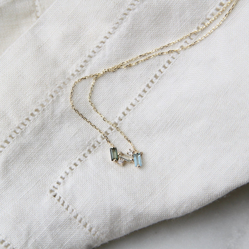 
                  
                    NKL-14K 14k Yellow Gold Blue & Green Mini Bar Necklace
                  
                