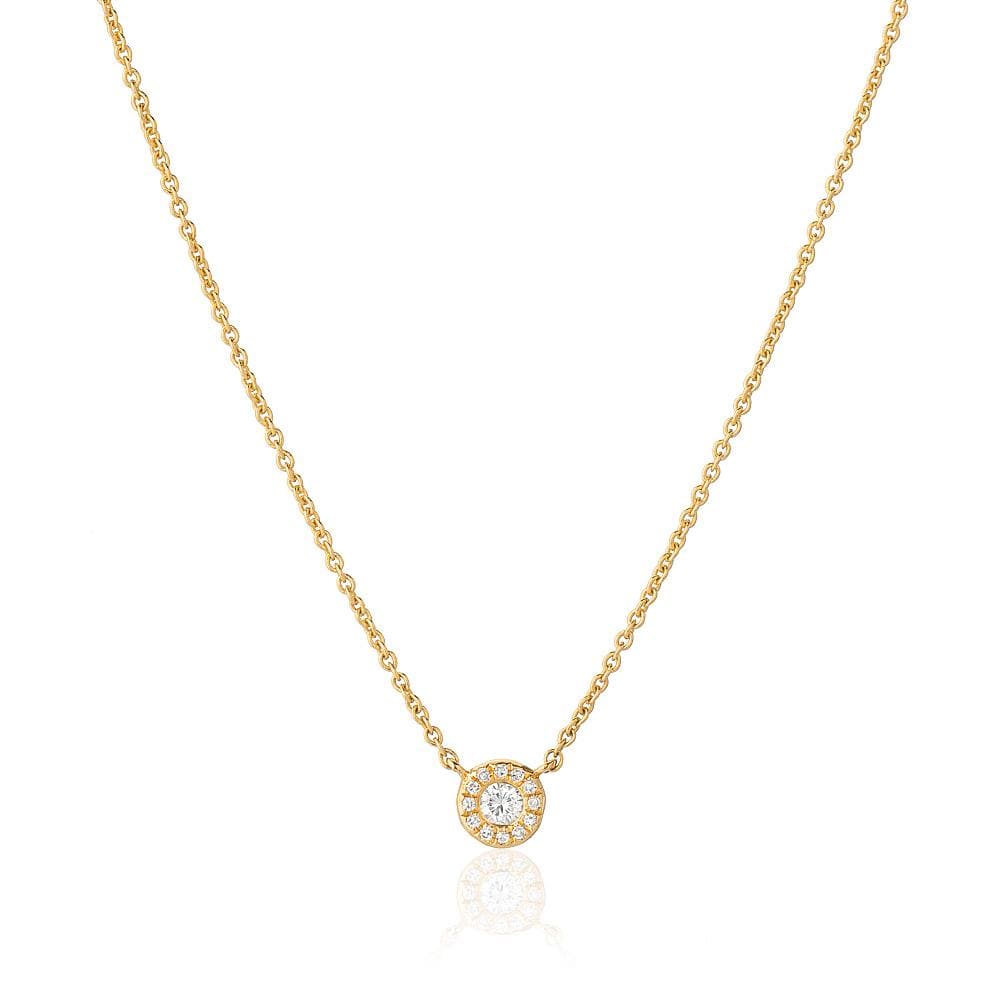 
                      
                        NKL-14K 14k Yellow Gold Diamond Halo Necklace
                      
                    