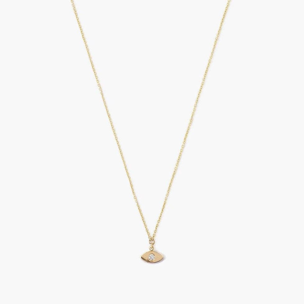 NKL-14K 14k Yellow Gold Evil Eye Necklace with Diamond