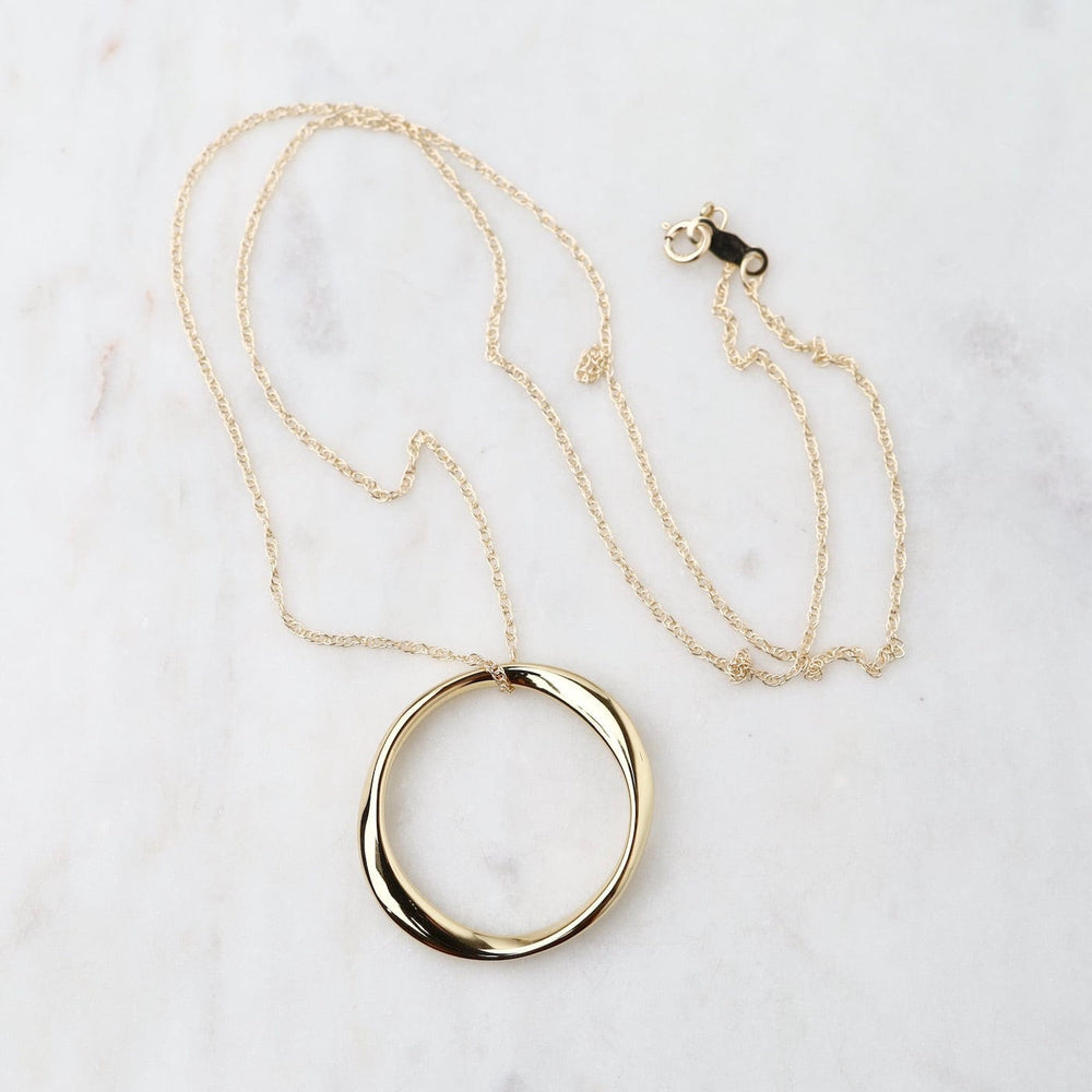 
                      
                        NKL-14K 14K Yellow Gold Large Twisted Ring Necklace
                      
                    