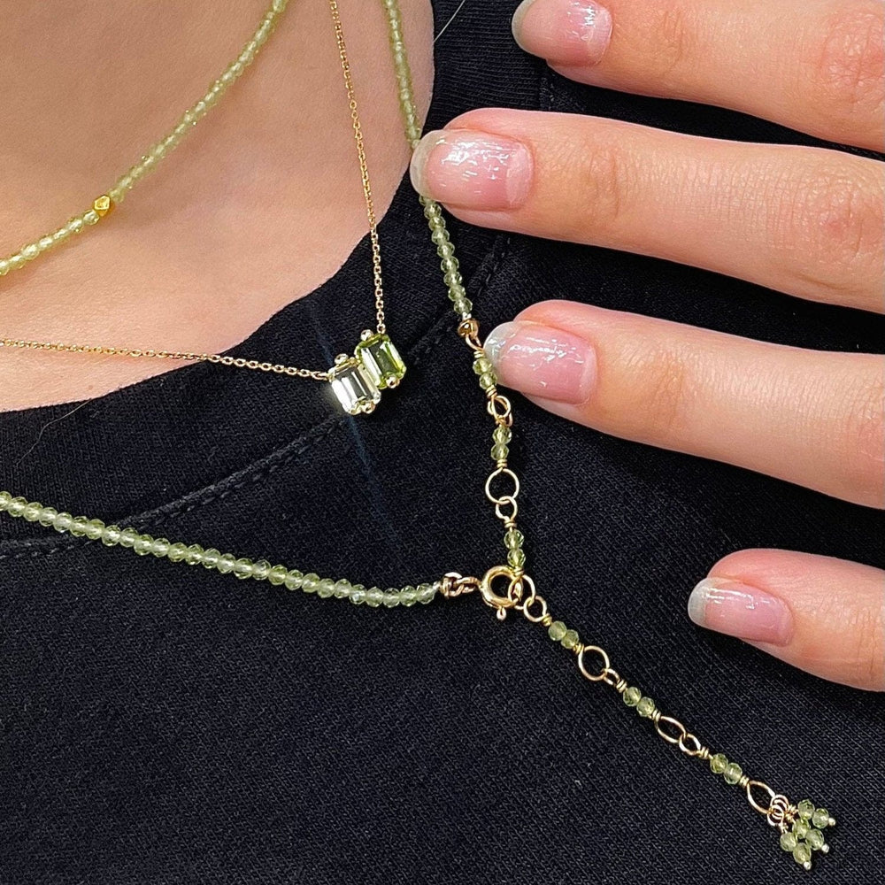 
                  
                    NKL-14K 14k Yellow Gold Light Green Ombre Baguette Necklace
                  
                