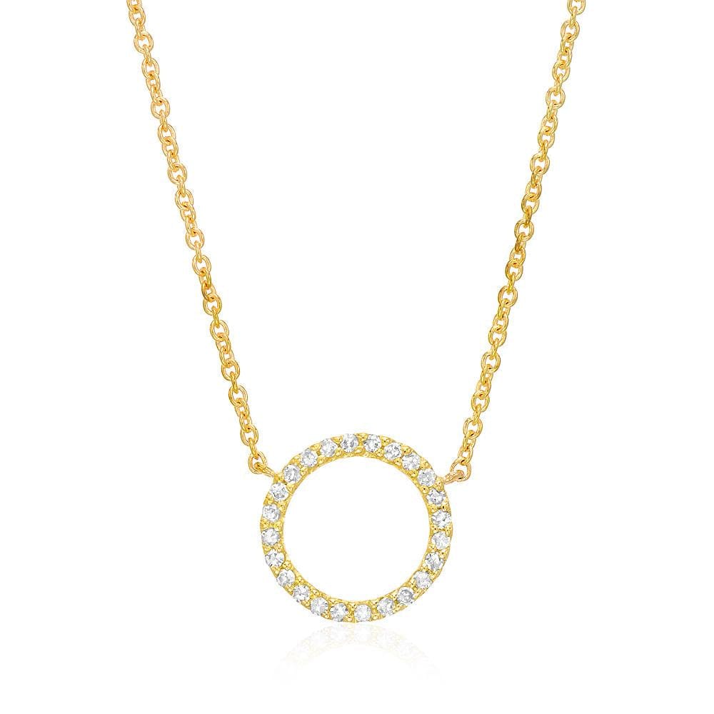 
                      
                        NKL-14K 14k Yellow Gold Medium Open Pave Diamond Circle Necklace
                      
                    