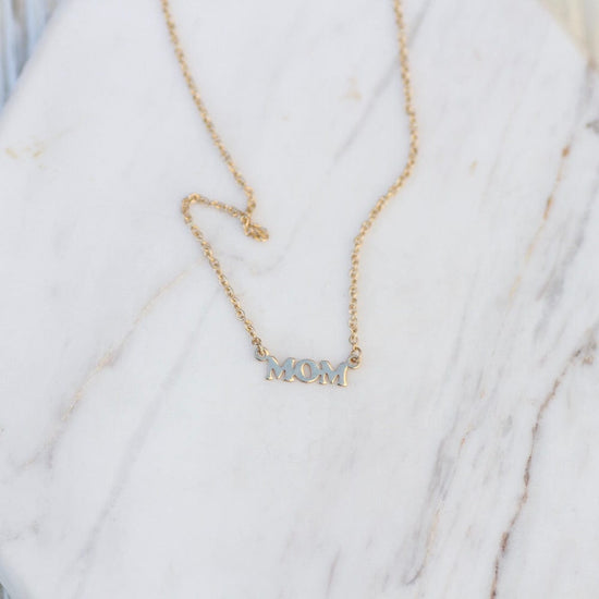 NKL-14K 14K Yellow Gold "MOM" Necklace