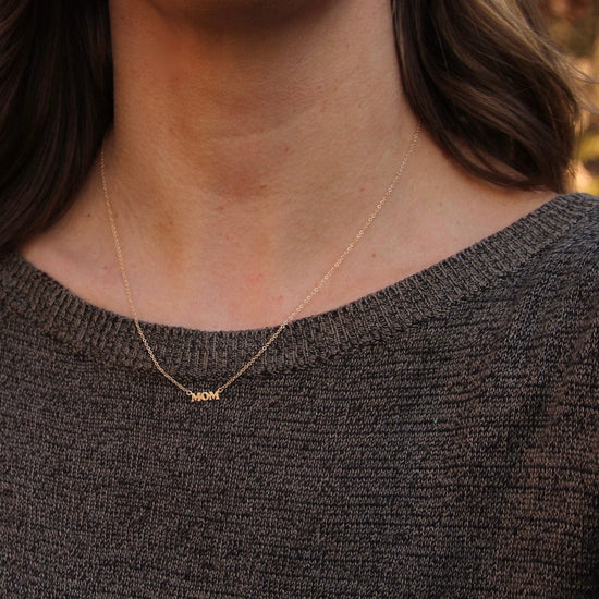 NKL-14K 14K Yellow Gold "MOM" Necklace