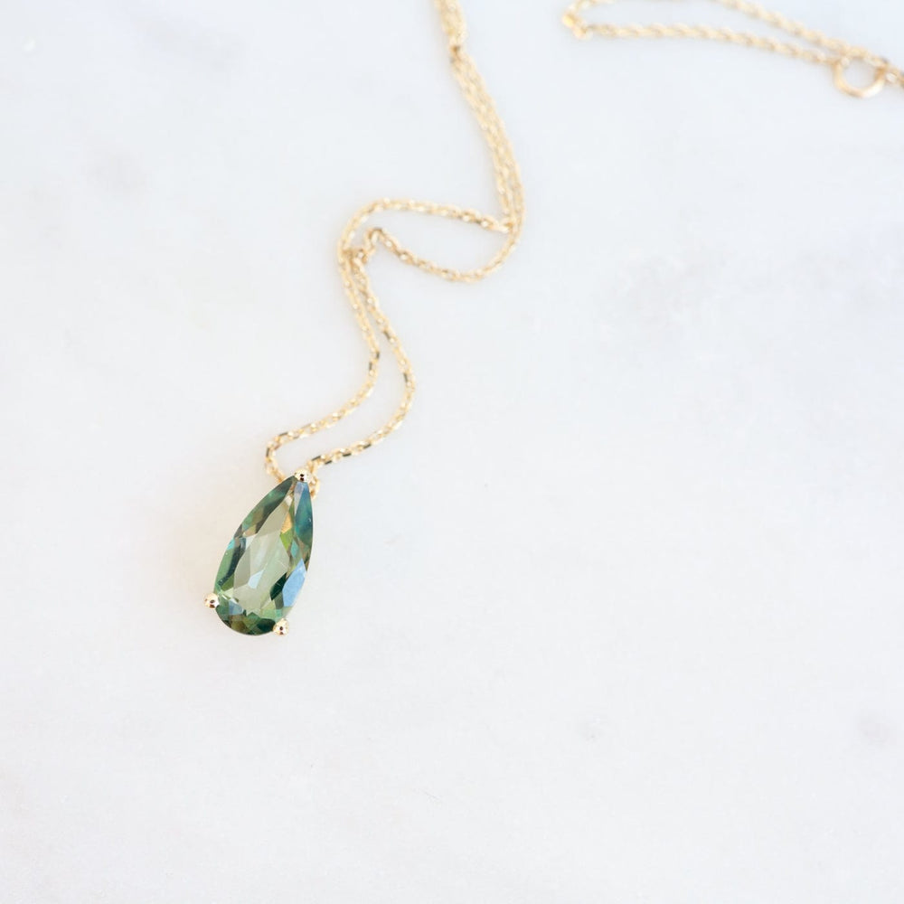 
                  
                    NKL-14K 14k Yellow Gold Pear Shaped Green Envy Topaz Necklace
                  
                