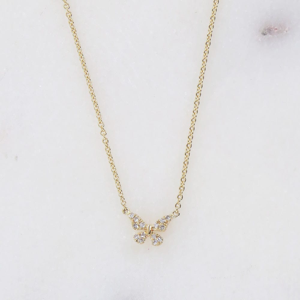 
                      
                        NKL-14K 14k Yellow Gold Petite Diamond Butterfly Necklace
                      
                    