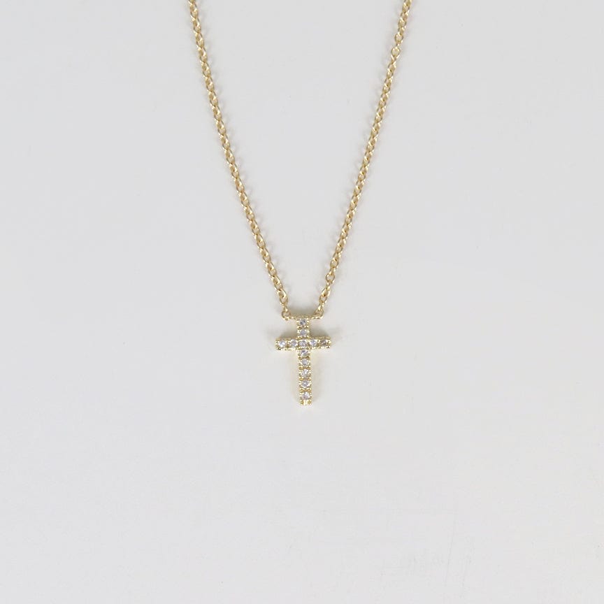 
                  
                    NKL-14K 14k Yellow Gold Petite Diamond Cross Necklace
                  
                