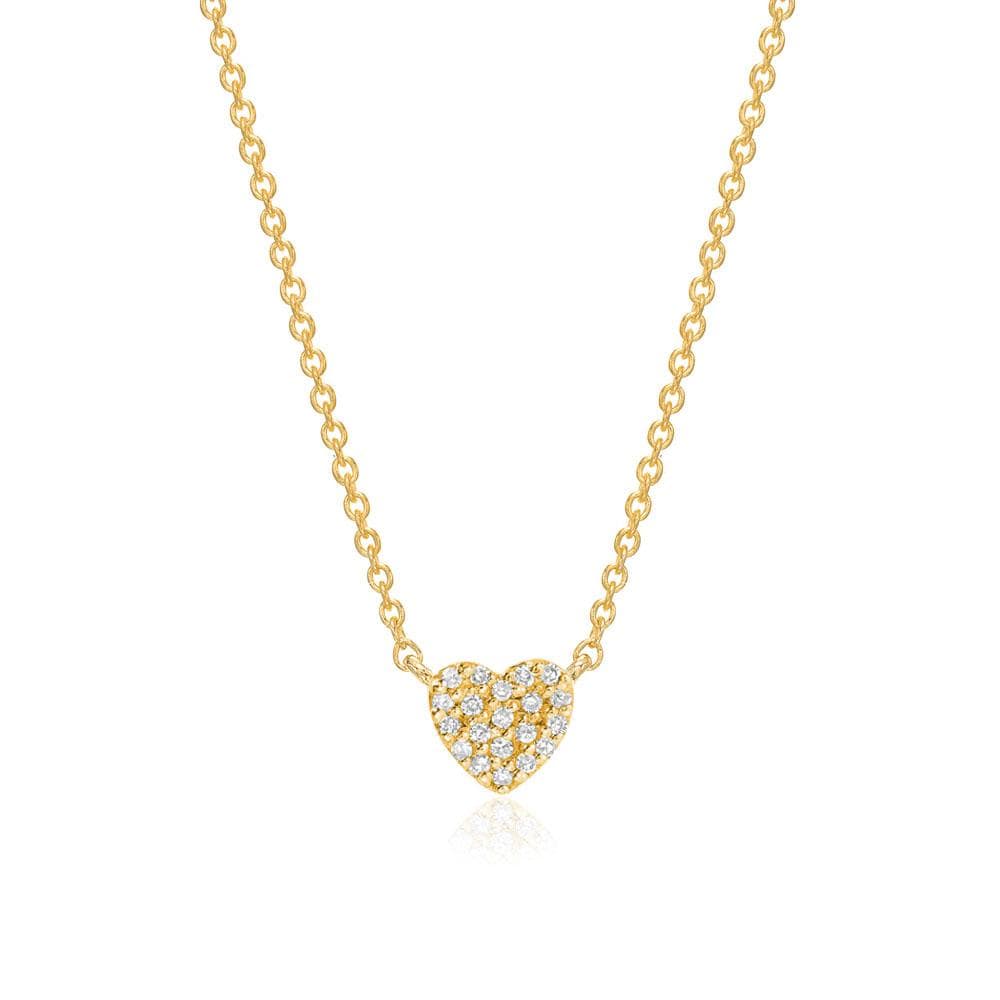 
                      
                        NKL-14K 14k Yellow Gold Small Heart Pave Necklace
                      
                    