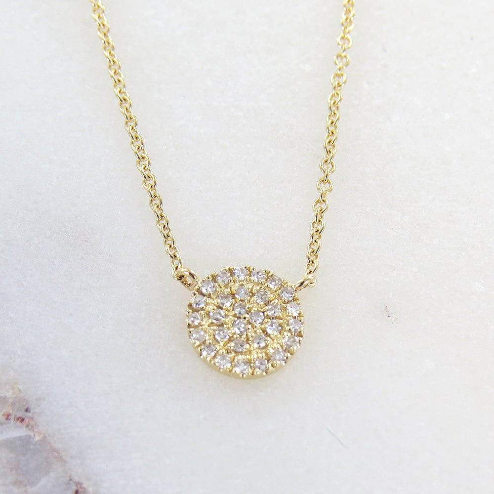 
                      
                        NKL-14K 14k Yellow Gold Small Pavé Diamond Circle Necklace
                      
                    