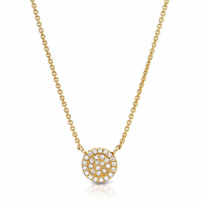 
                      
                        NKL-14K 14k Yellow Gold Small Pavé Diamond Circle Necklace
                      
                    