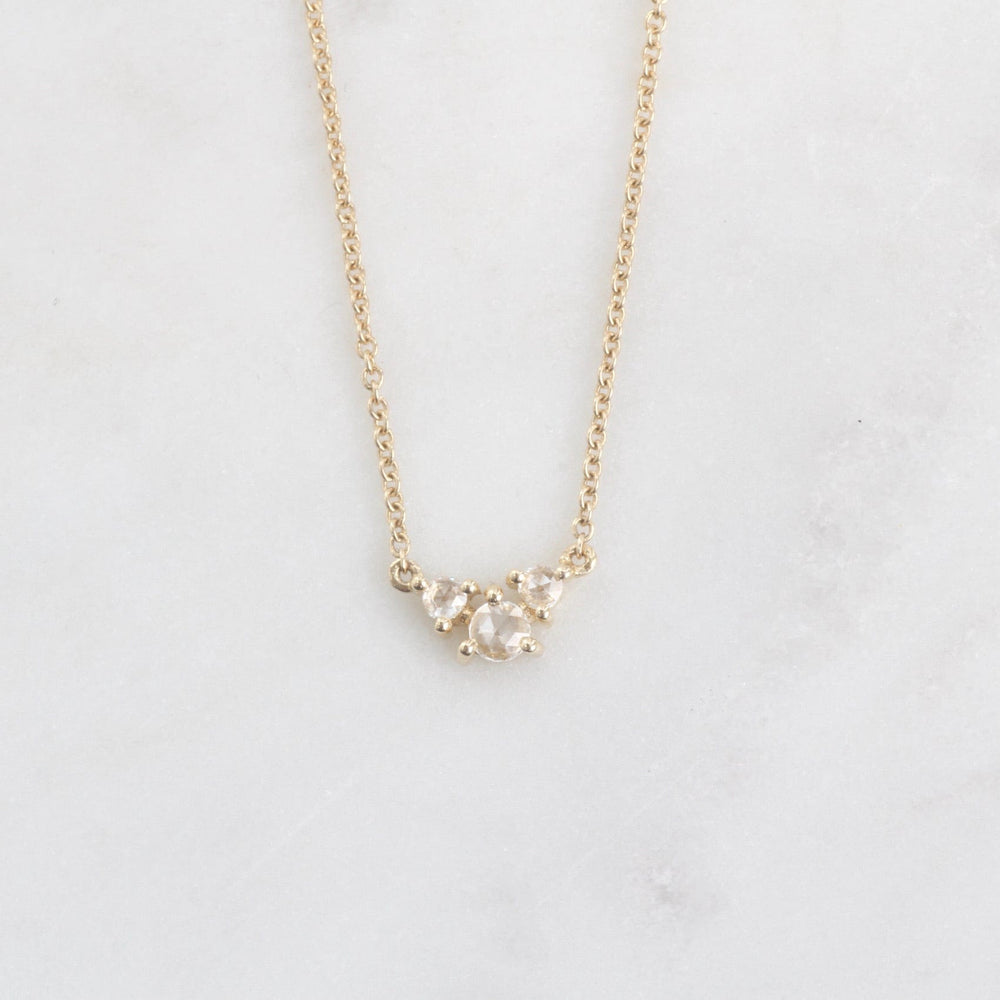 
                      
                        NKL-14K 14k Yellow Gold Triple Round Rose Cut Diamond Necklace
                      
                    