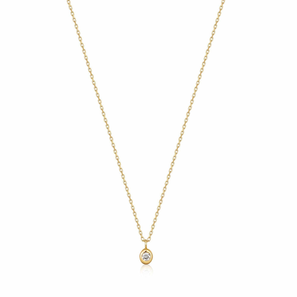 NKL-14K 14kt Gold Magma Single Diamond Necklace