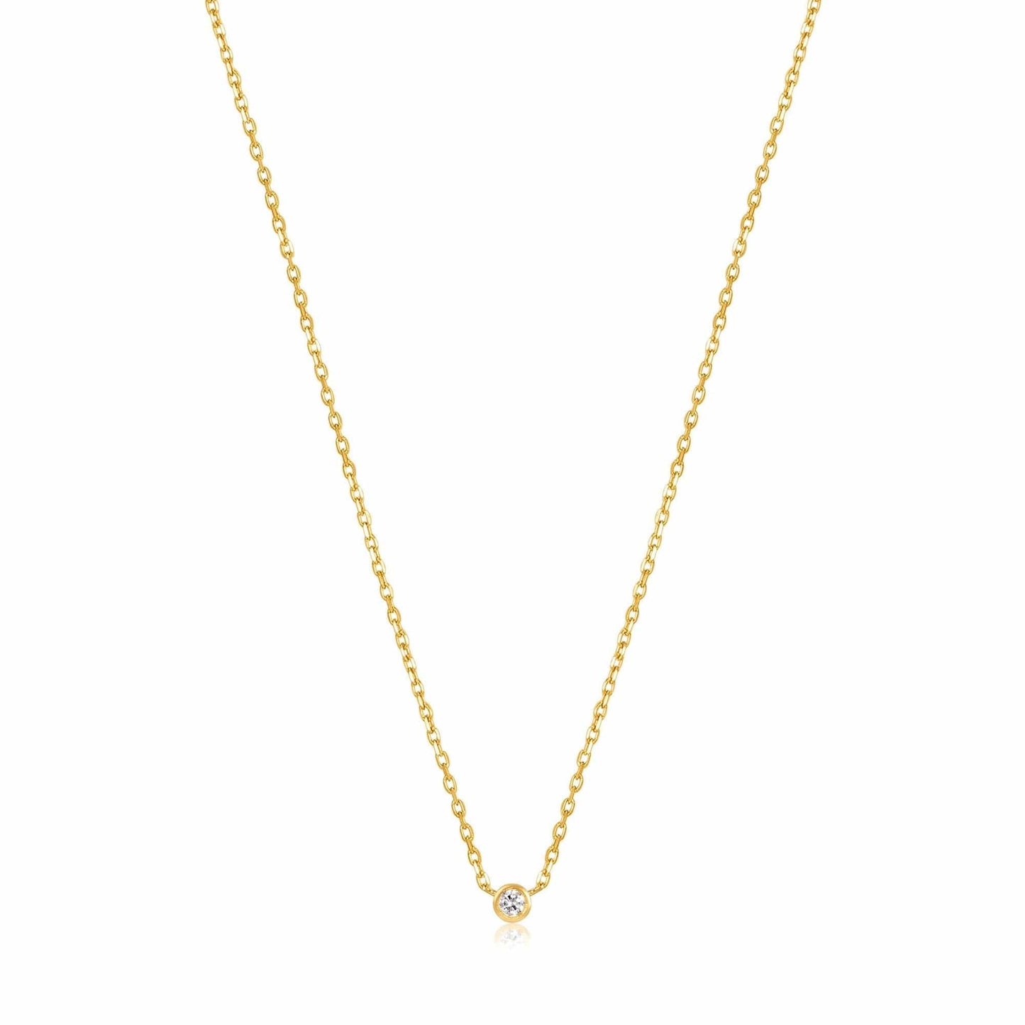 NKL-14K 14kt Gold Single Natural Diamond Necklace