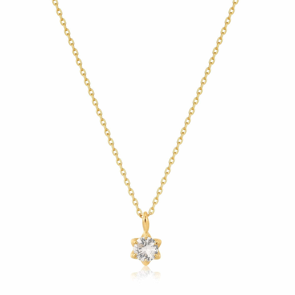 
                      
                        NKL-14K 14kt Gold White Sapphire Pendant Necklace
                      
                    