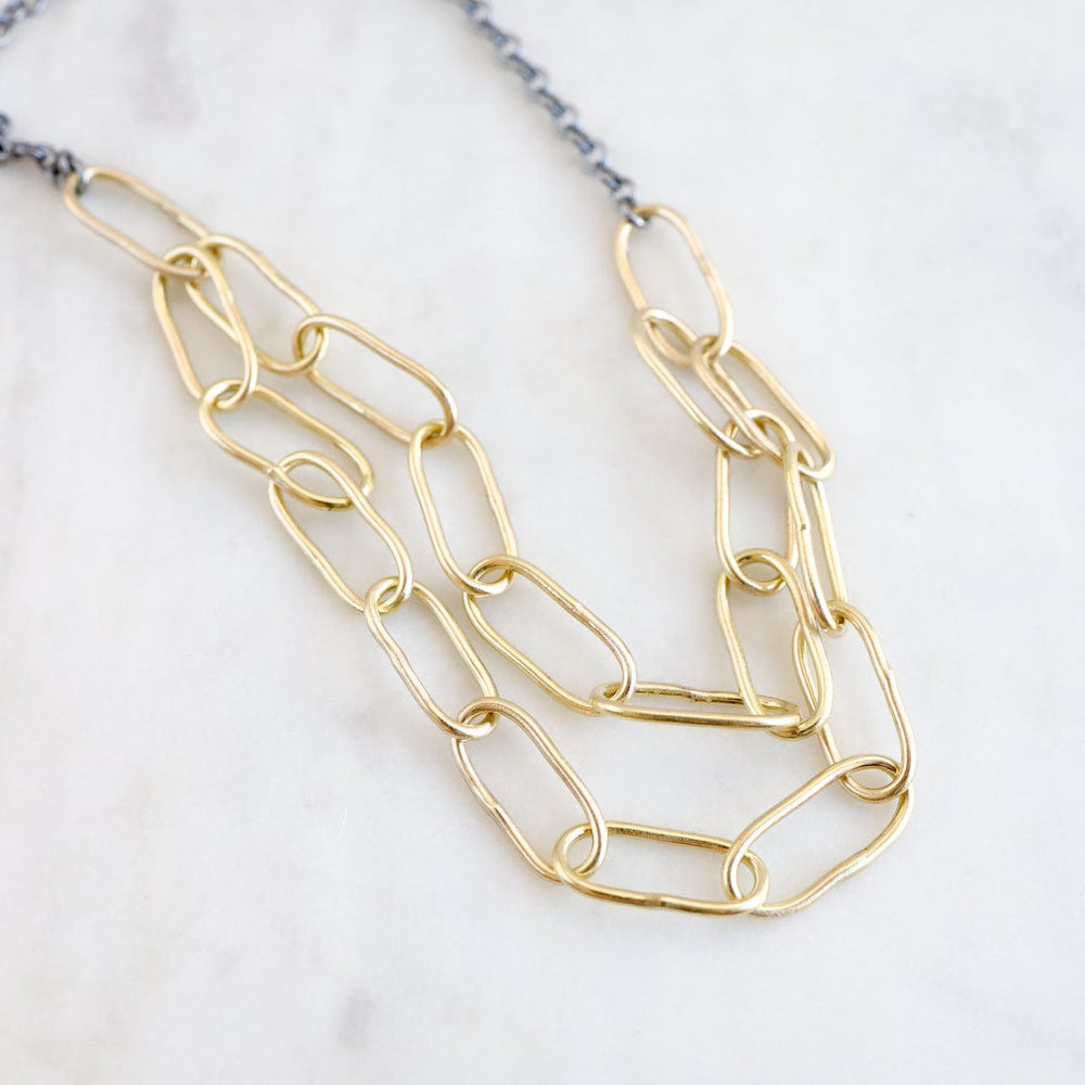 
                  
                    NKL-14K 2 Layer 14K Gold & Oxidized Sterling Silver Necklace
                  
                