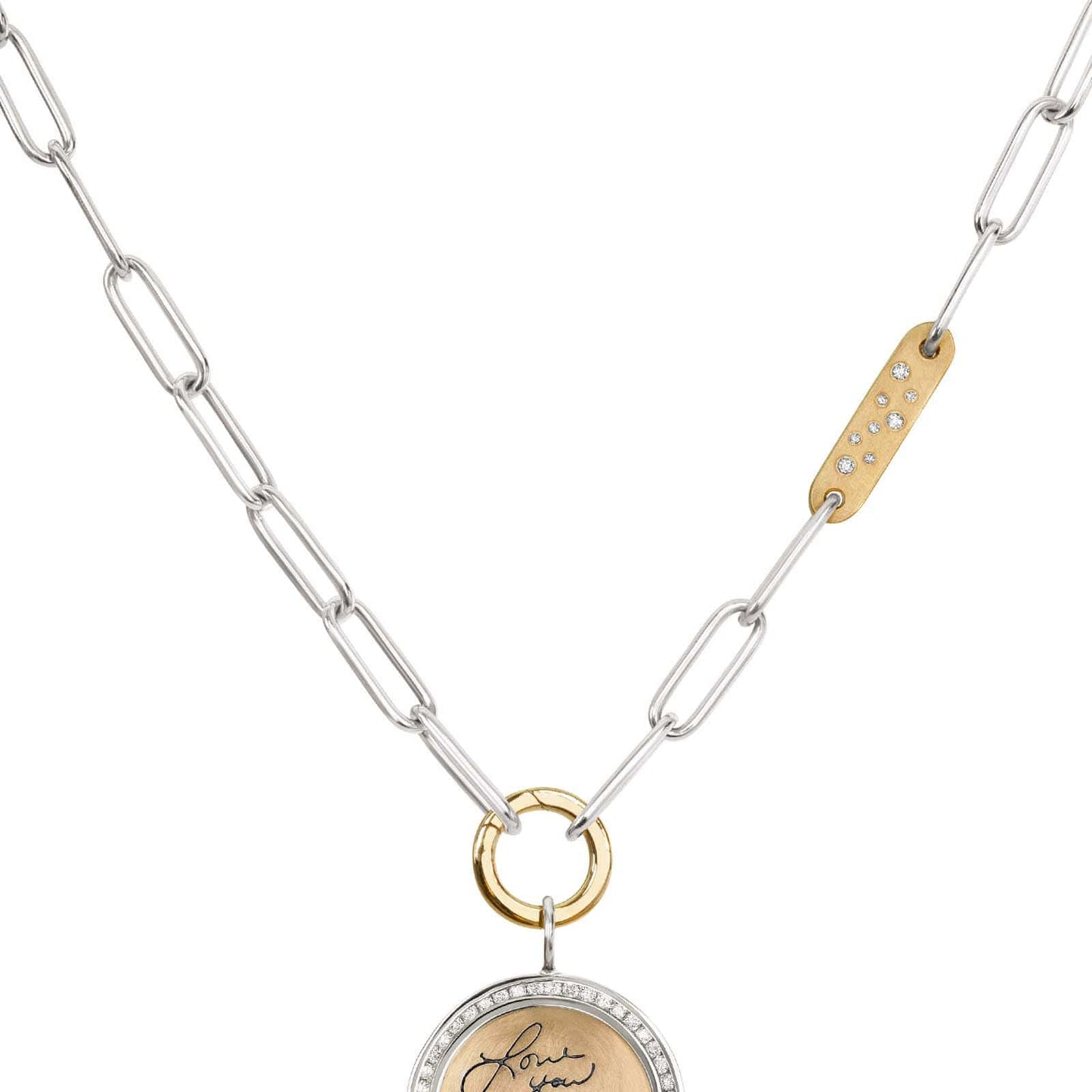 Load image into Gallery viewer, NKL-14K 5.2mm Sterling Silver Chain with 14k Gold Charm Clip
