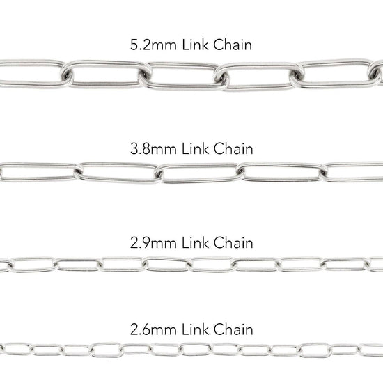 NKL-14K 5.2mm Sterling Silver Diamond Flat Bar Round Clip Chain