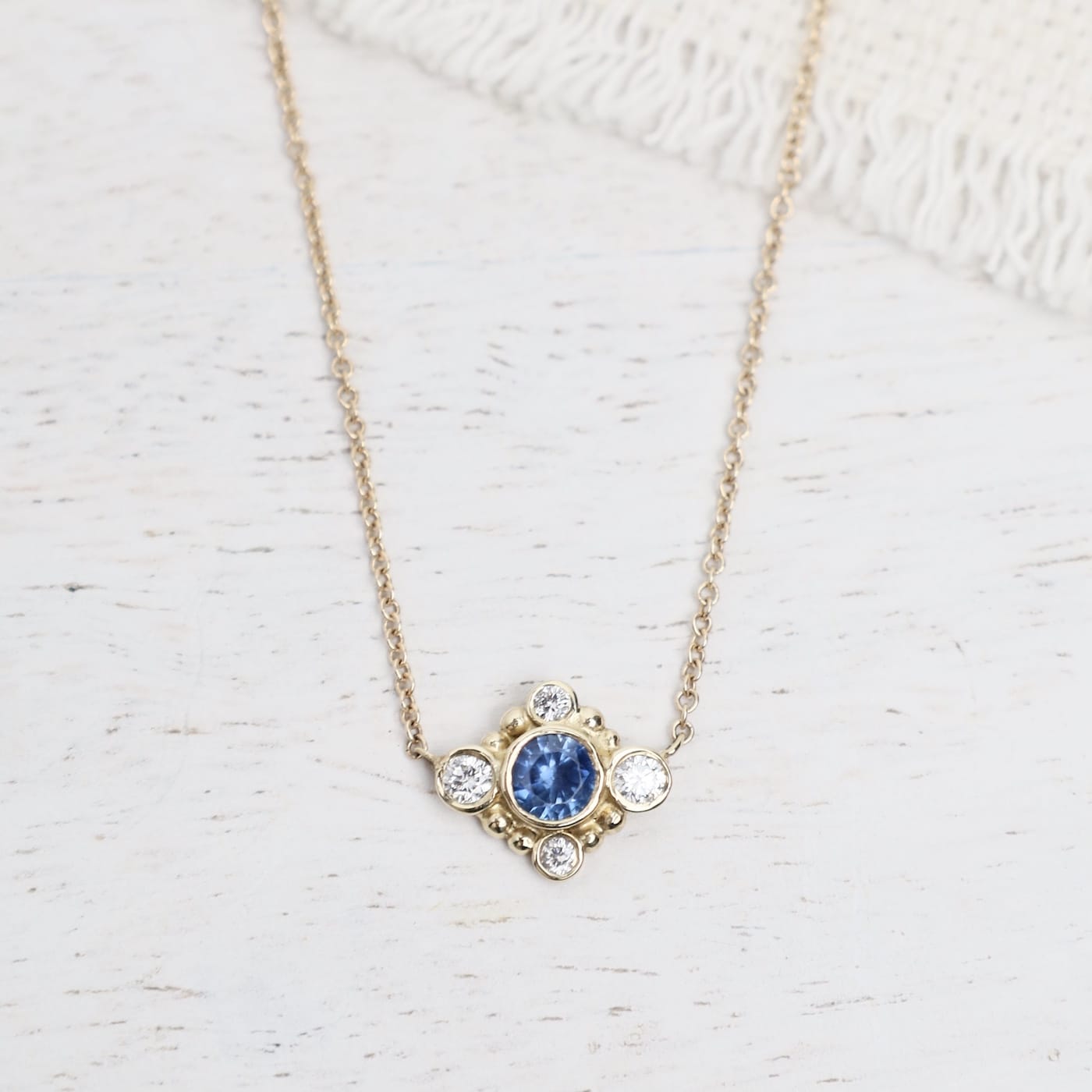 NKL 14k Andromeda Diamond and Blue Sapphire Necklace