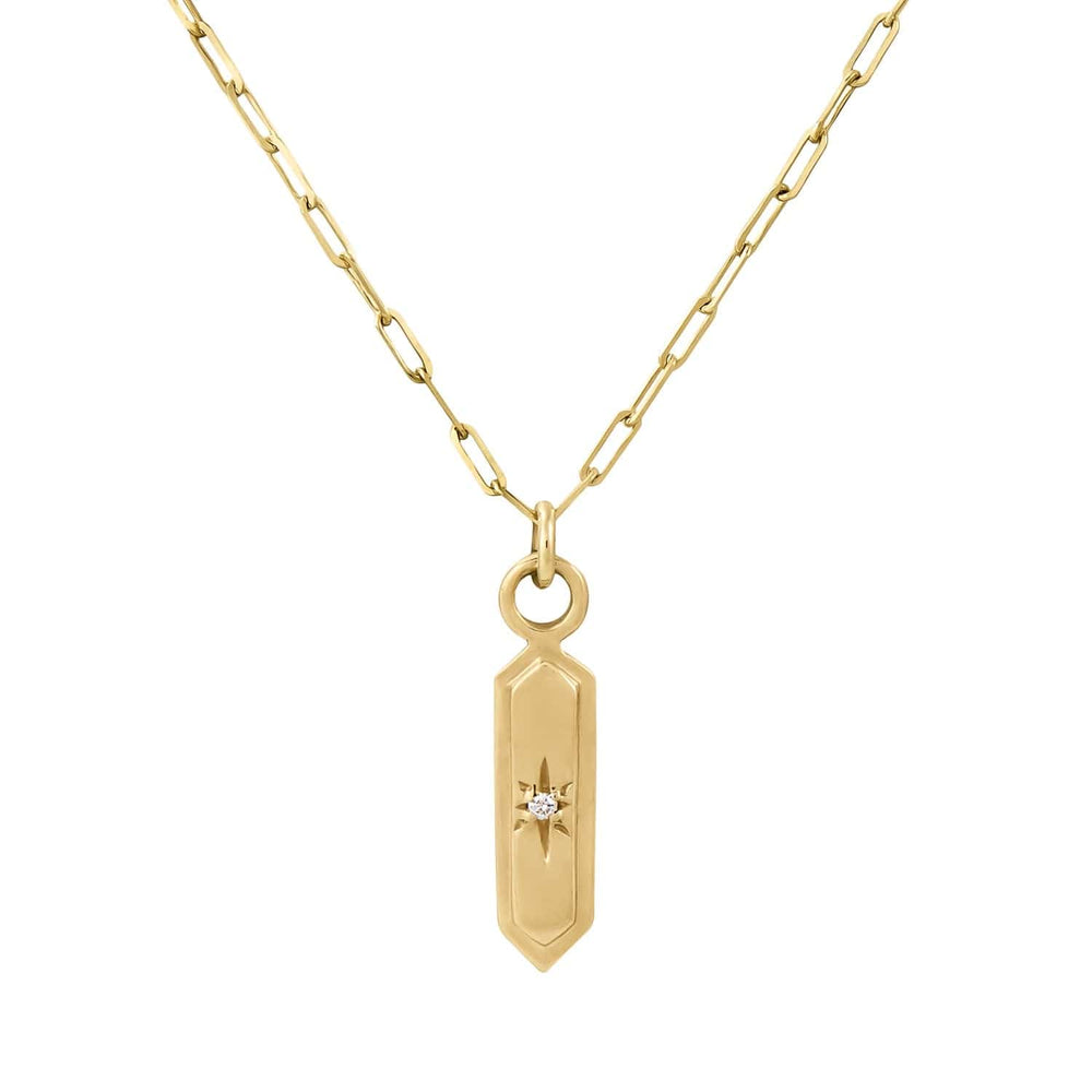 NKL-14K Astra Hexa Diamond Pendant Necklace