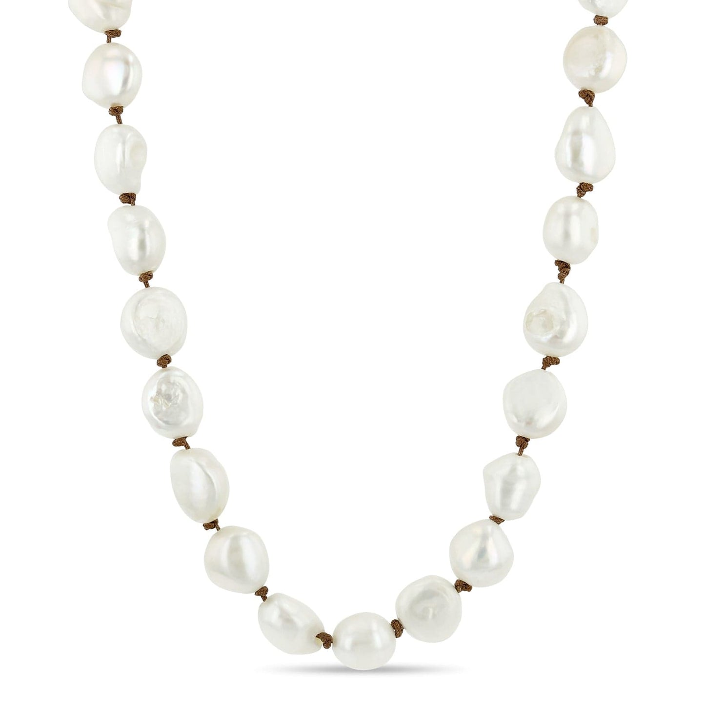 NKL-14K Baroque Pearl Knotted Cord Necklace