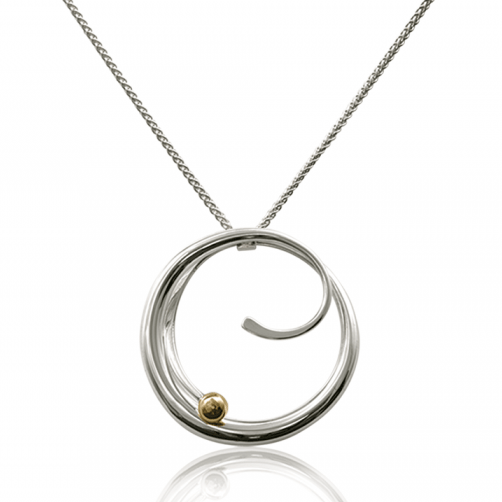 NKL-14K Bindu Pendant Necklace with Gold Ball