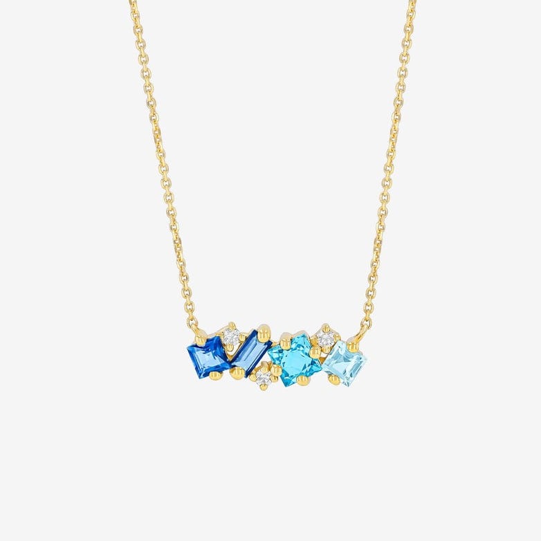 NKL-14K Blue Ombre Midi Bar Pendant