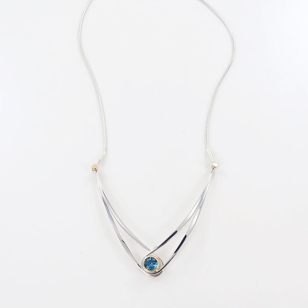 
                      
                        NKL-14K Blue Topaz Gemstone Swing Necklace
                      
                    