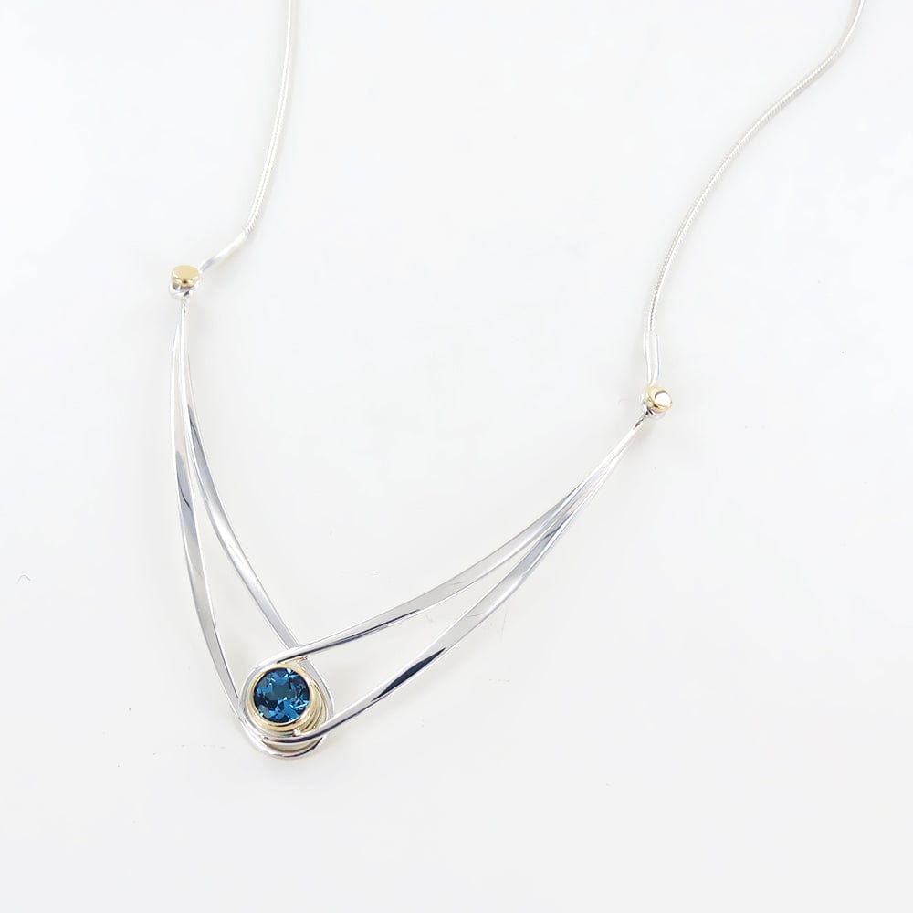 
                      
                        NKL-14K Blue Topaz Gemstone Swing Necklace
                      
                    