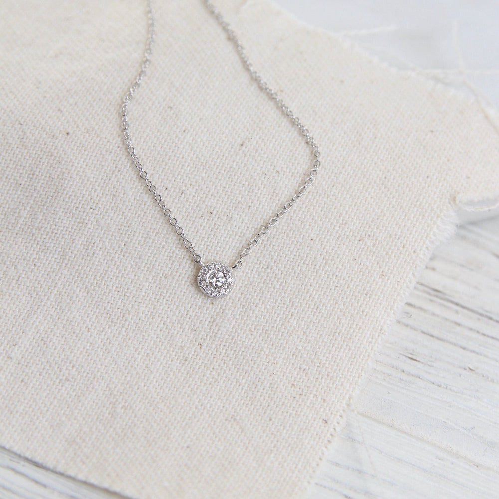 
                      
                        NKL-14K Diamond Halo Necklace - 14K White Gold
                      
                    