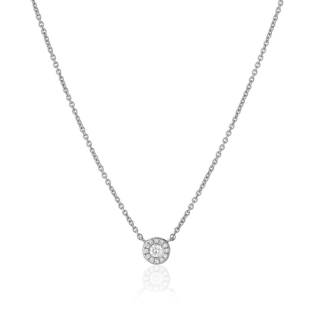 
                      
                        NKL-14K Diamond Halo Necklace - 14K White Gold
                      
                    