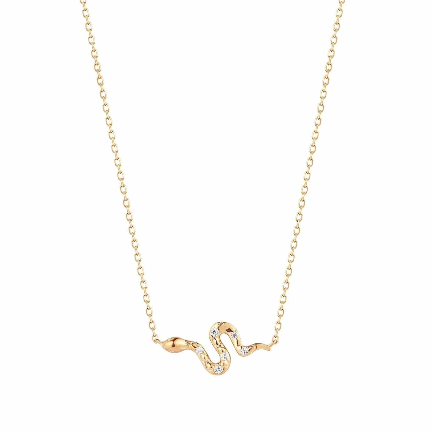 NKL-14K Diamond Snake Necklace