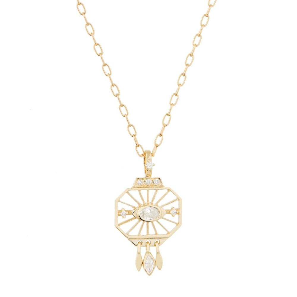 NKL-14K Dream Maker Open Eye Diamond Octagonal Pendant Nec
