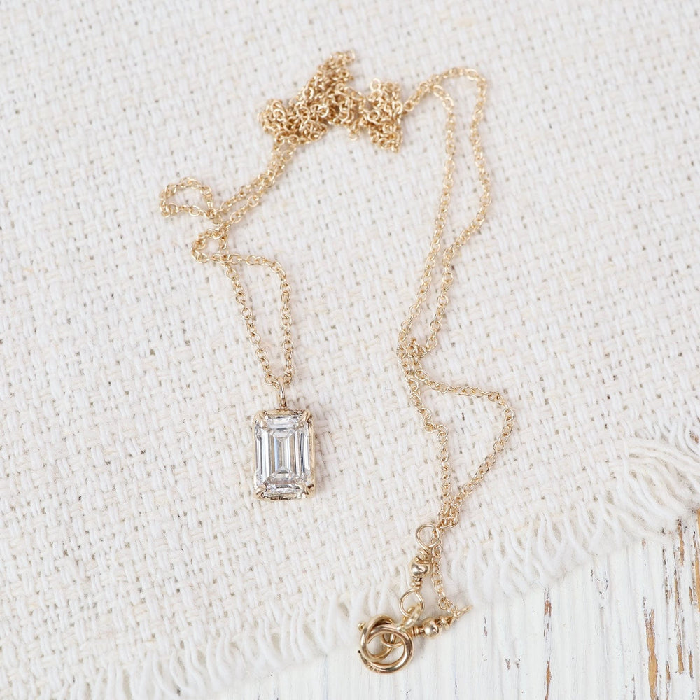 
                  
                    NKL-14K Emerald Cut Lab Grown 1.00 tcw Diamond Necklace
                  
                