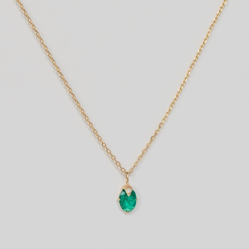 
                      
                        NKL-14K Emerald & Diamond Claw Necklace
                      
                    