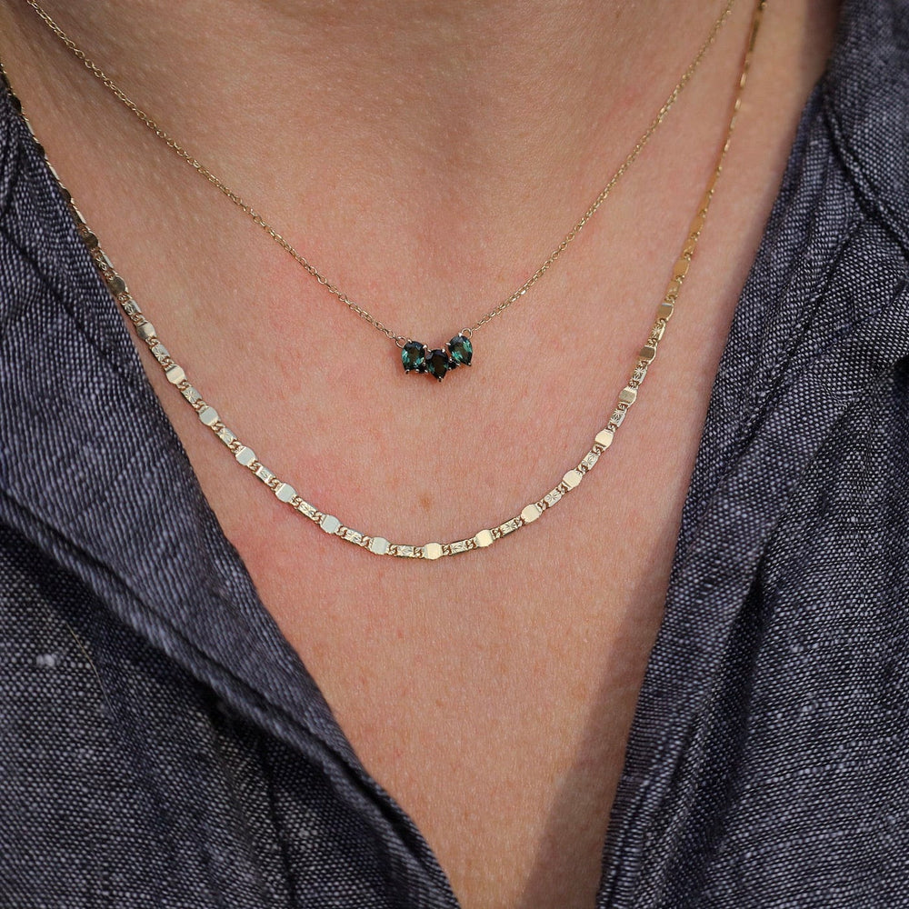 
                      
                        NKL-14K Evie Green Tourmaline Black Diamond Necklace
                      
                    