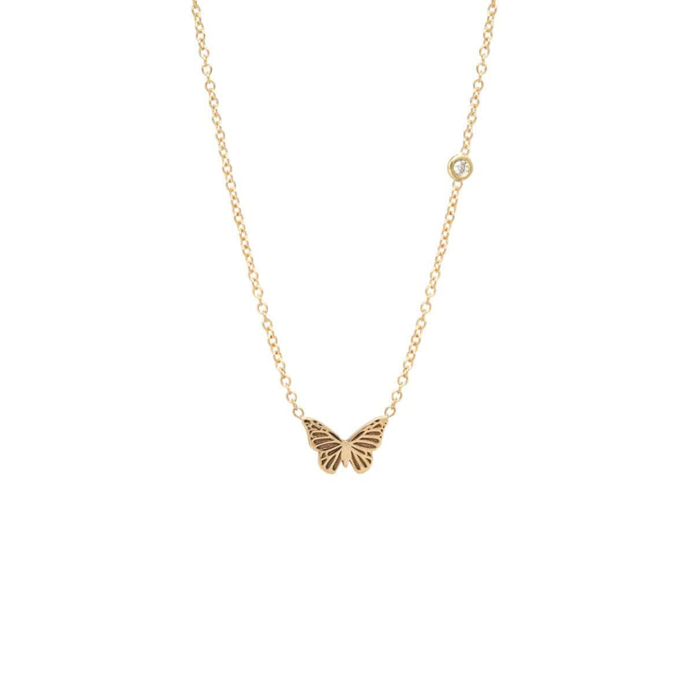 NKL 14K Gold Itty BItty Centered Butterfly Necklace