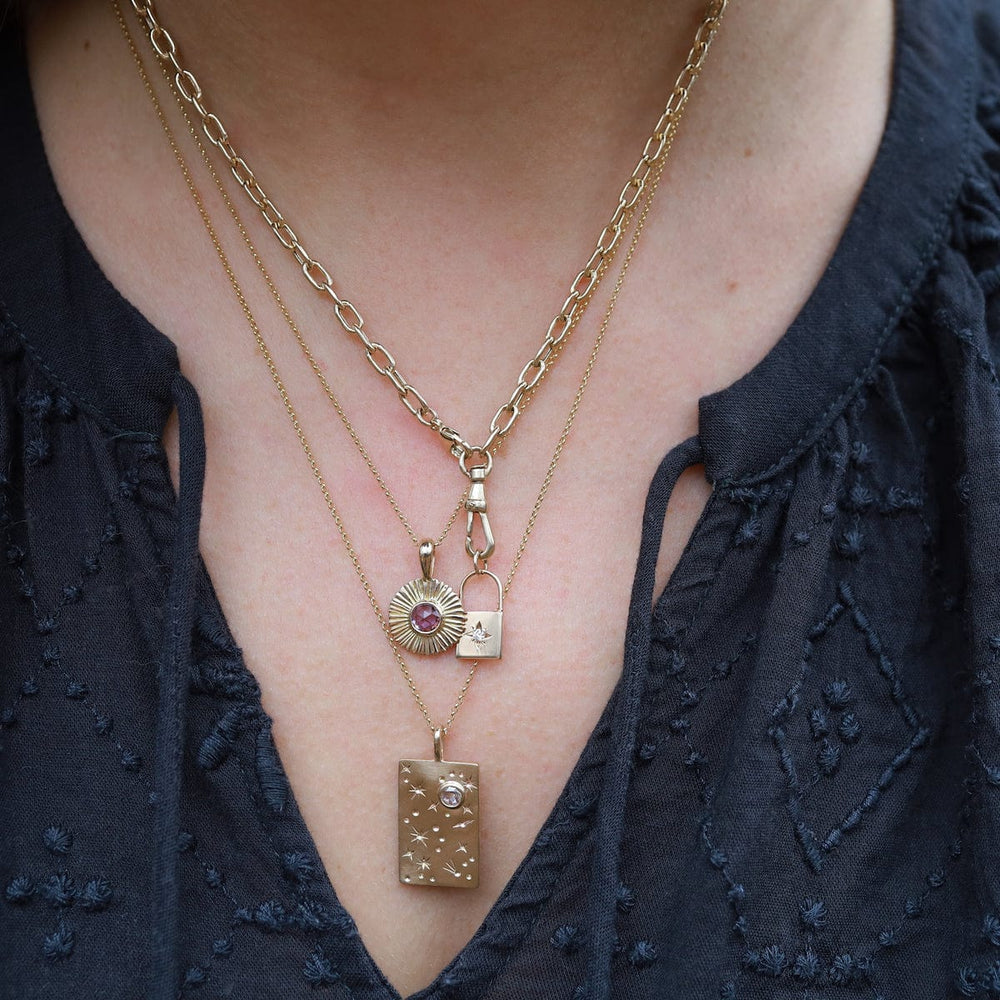 
                  
                    NKL-14K Gold Nova Necklace with Pastel Sapphire
                  
                