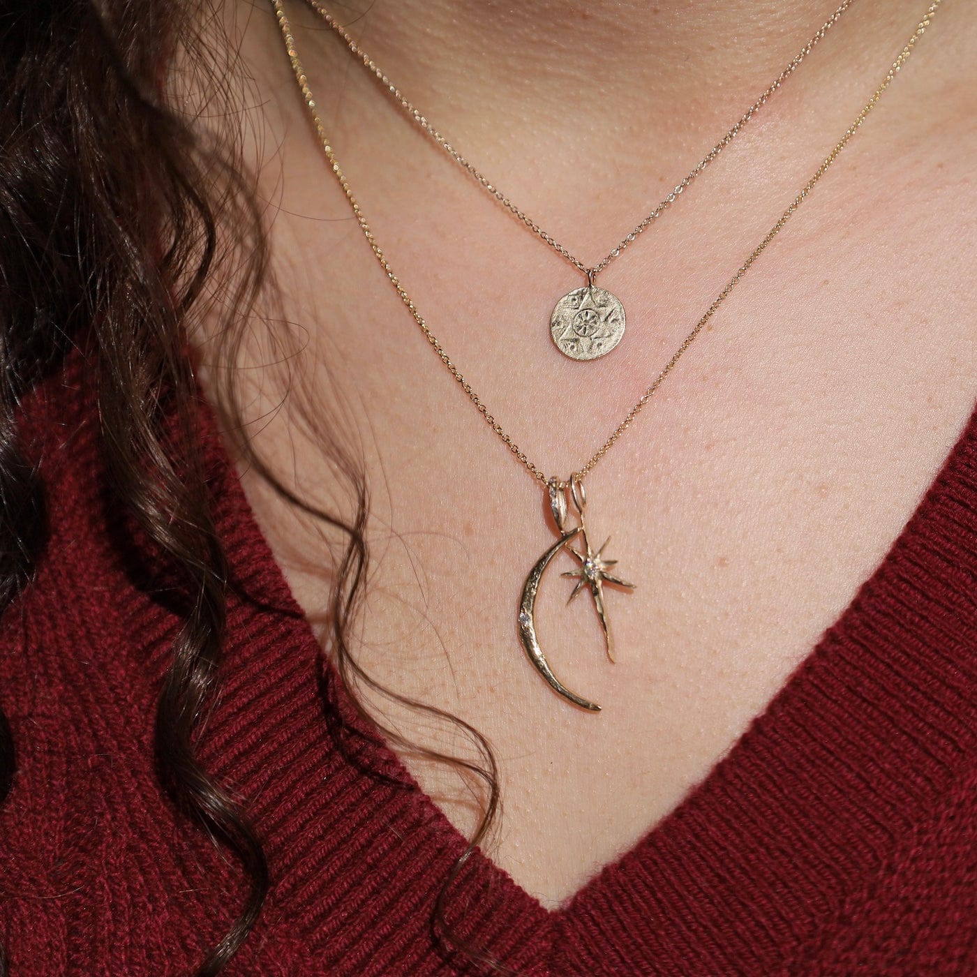 NKL-14K Gold Star of David Delicate Necklace
