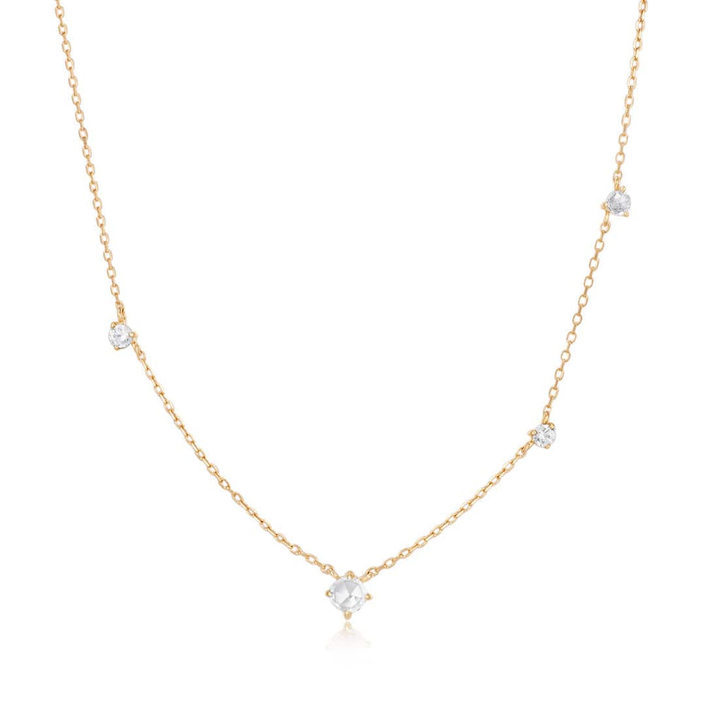 
                      
                        NKL-14K Gold White Sapphire Necklace
                      
                    