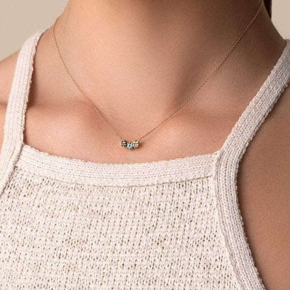 NKL-14K Green Mix Mini Bar Pendant