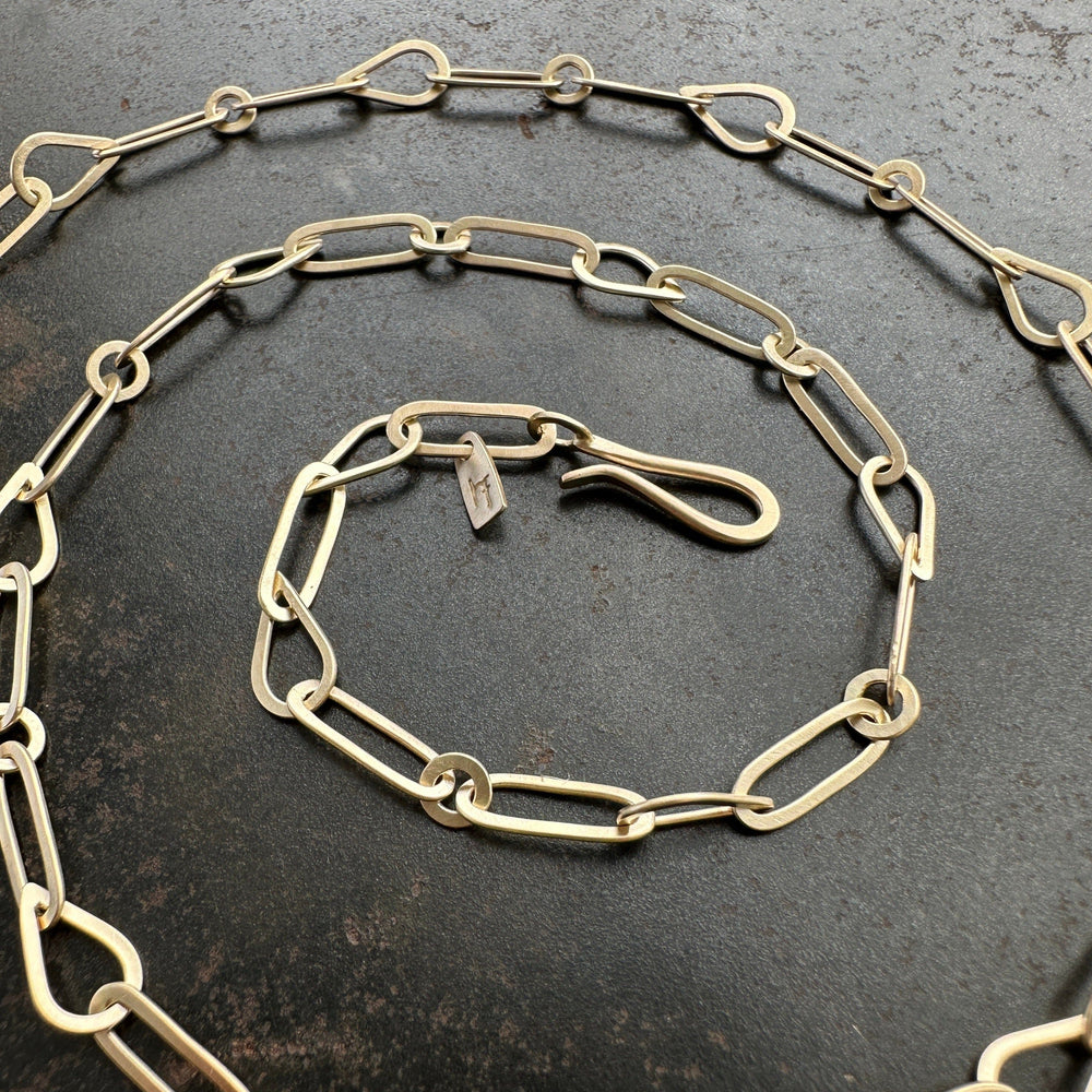 
                  
                    NKL-14K Hand Hammered Mixed Links Chain - 14k Gold
                  
                