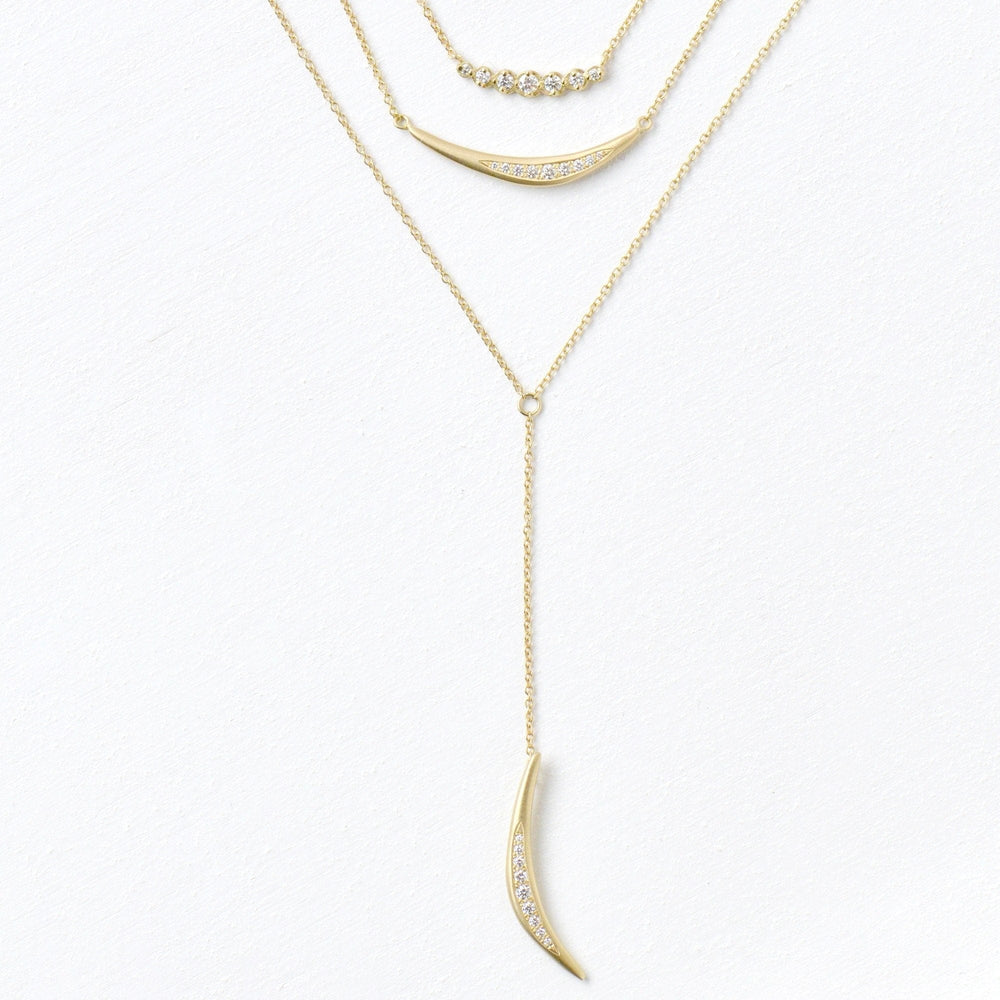 
                  
                    NKL-14K Horizontal 'Crescent Flow' Necklace
                  
                