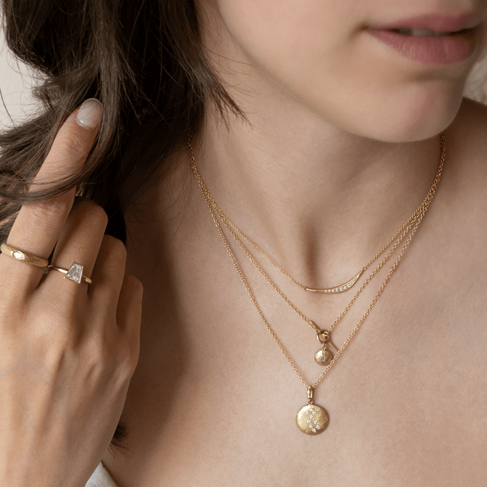 
                  
                    NKL-14K Horizontal 'Crescent Flow' Necklace
                  
                