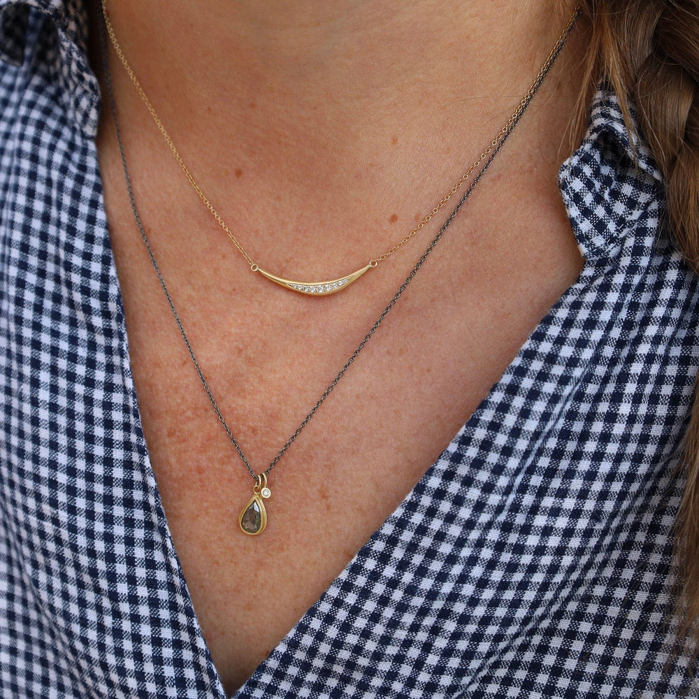 
                  
                    NKL-14K Horizontal 'Crescent Flow' Necklace
                  
                