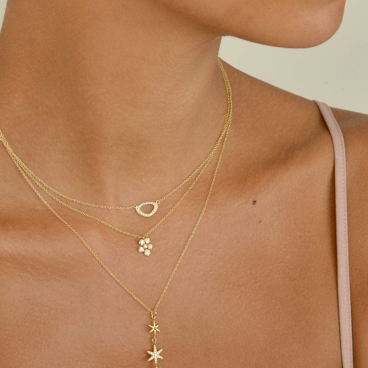 NKL-14K Horizontal Lilydust Necklace