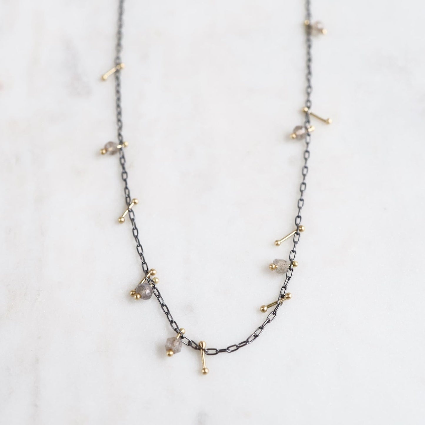 NKL-14K Labradorite Stone Strand Necklace