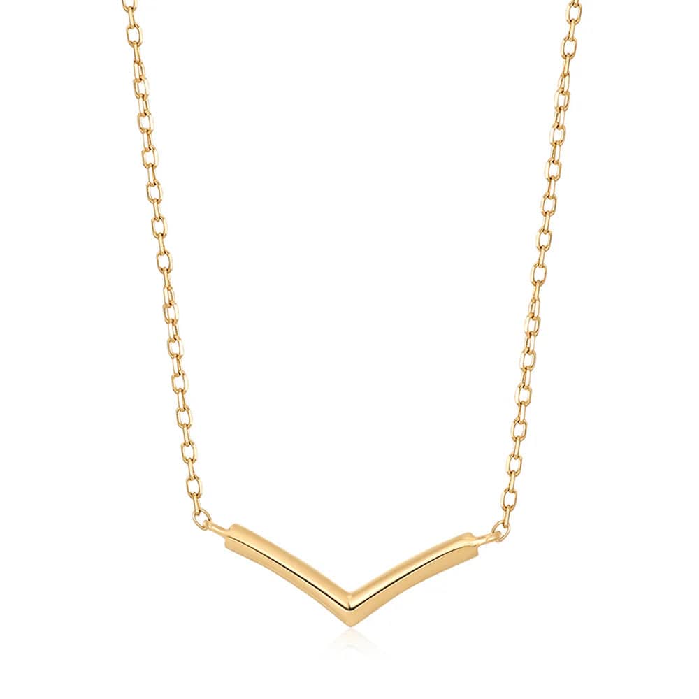 NKL-14K Laurel - Gold Wishbone Necklace