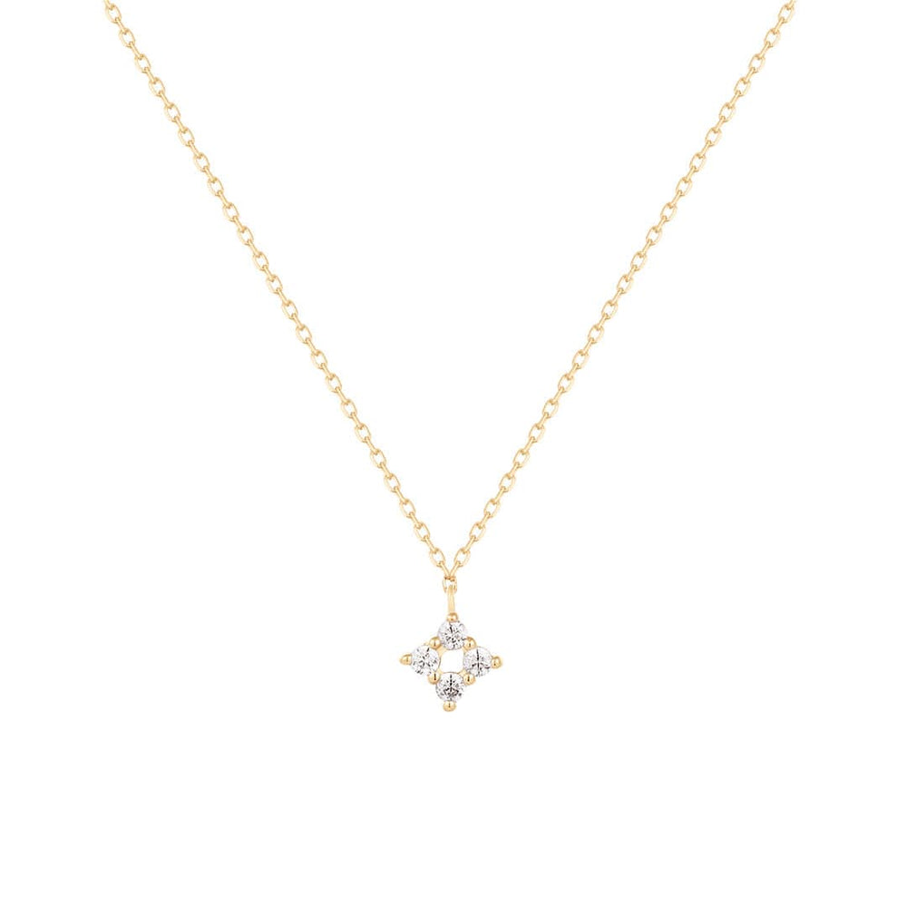 NKL-14K Leanne Natural Diamond Star Drop Necklace