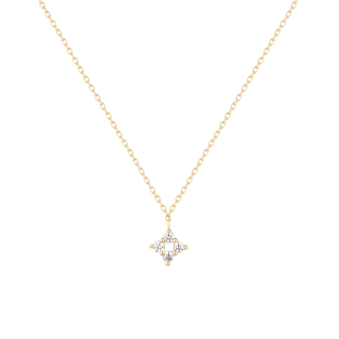 NKL-14K Leanne Natural Diamond Star Drop Necklace